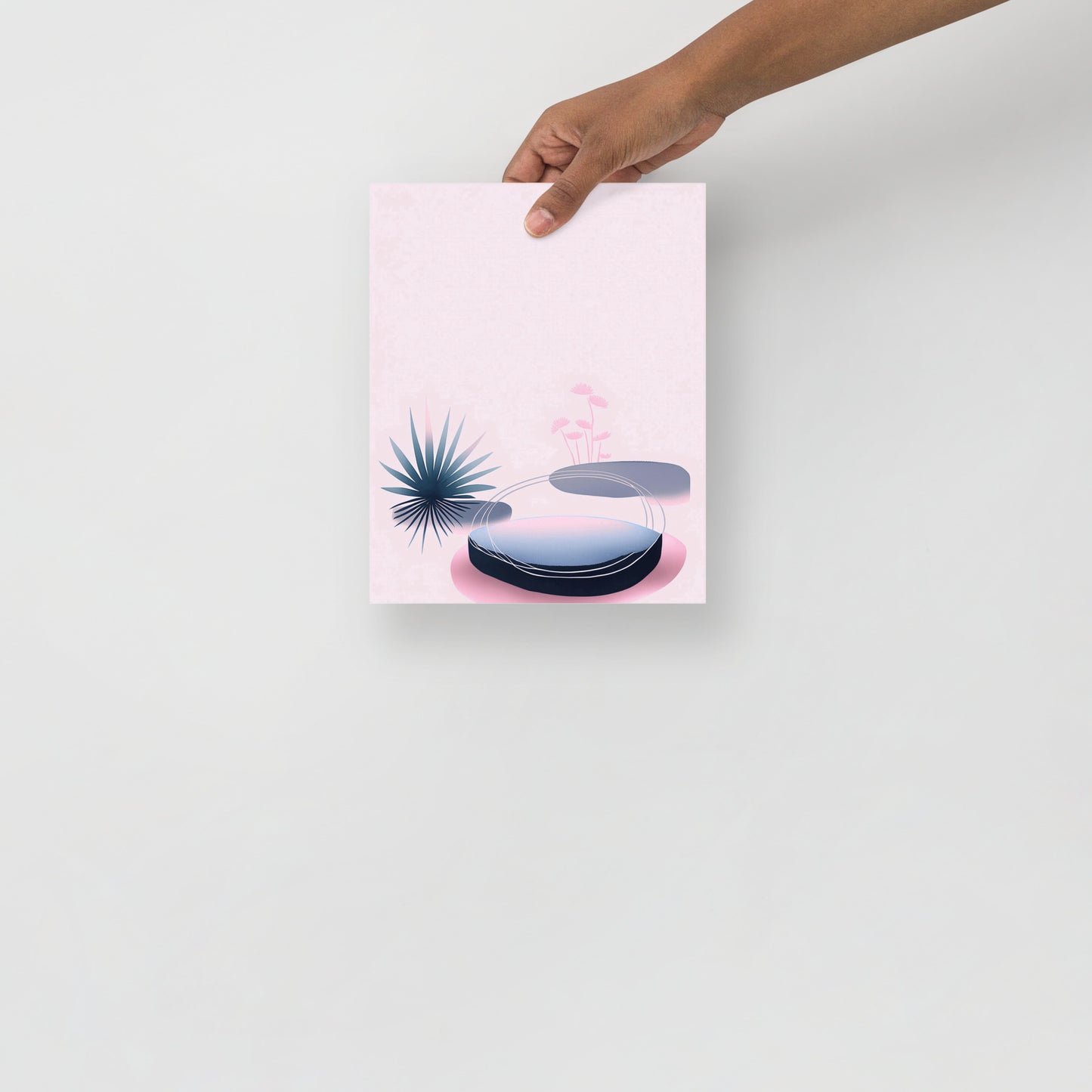 Pink & Blue Soft Botanical Poster