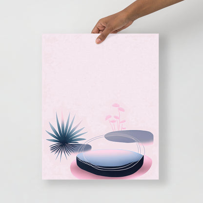 Pink & Blue Soft Botanical Poster