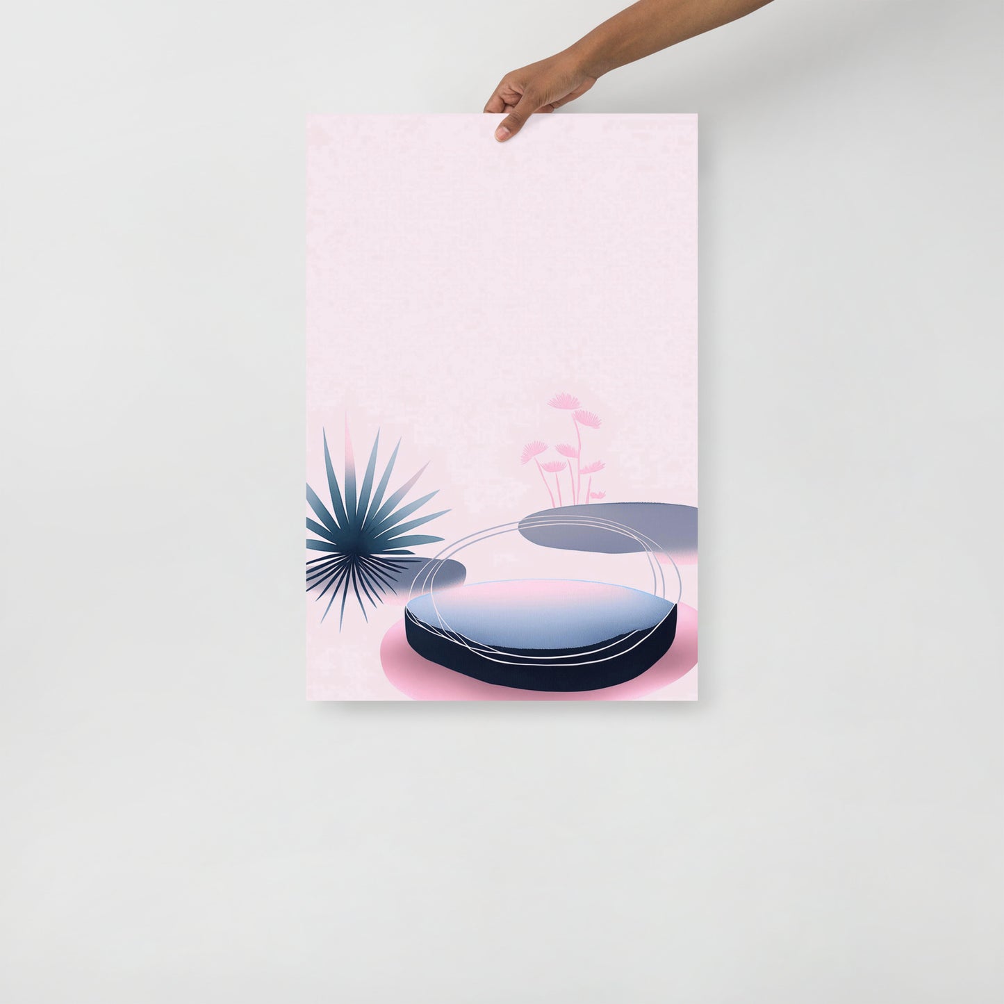 Pink & Blue Soft Botanical Poster